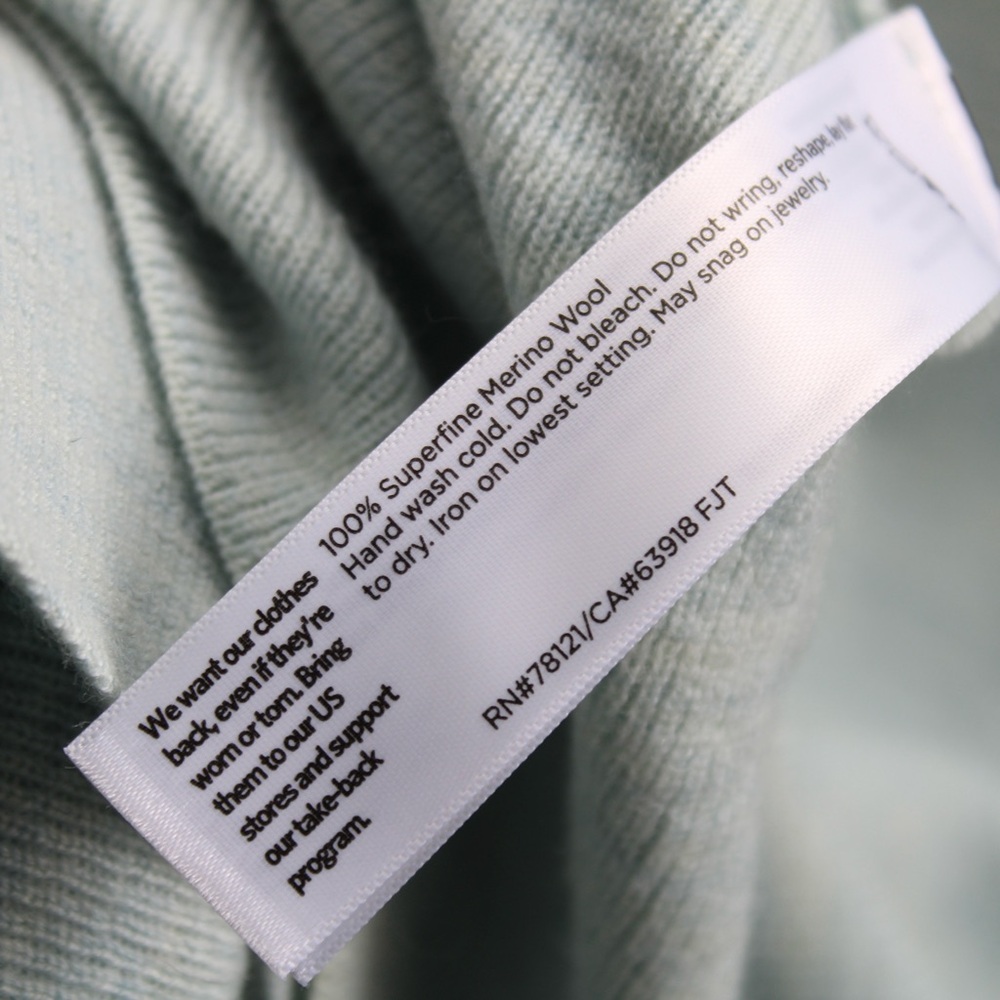 Eileen Fisher Merino Wool Knit V-Neck Pullover Tunic Light Blue Sweater Medium - Picture 5 of 7